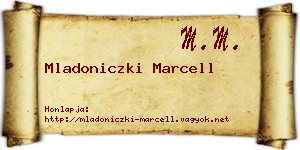 Mladoniczki Marcell névjegykártya